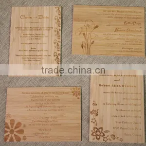 Custom Wooden Wedding Invitation Card Engraved thumbnail-5