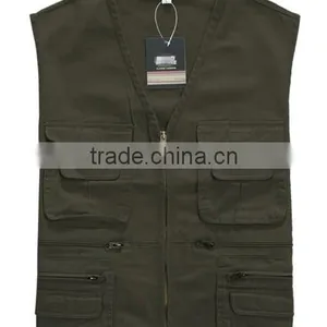 New 2017 Man Clothes Quick Drying Multiple Pockets Hunting and Fishing Vests for Men High Quality Casual Male Vest thumbnail-1