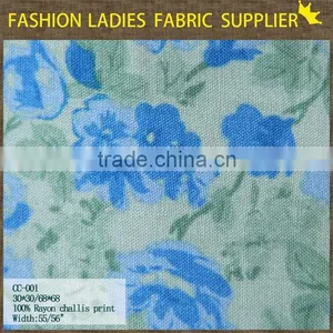 Hot Sales New Fashion 100% Rayon Challis Fabric Wholesale Rayon Challies Print Fabric , 30*30/68*68 thumbnail-4