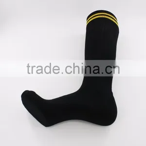 Custom Black Nylon Football Socks With Strip thumbnail-5