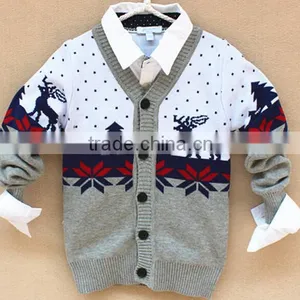 Baby Boys Nordic Snowflake Reindeer Cardigan Sweater thumbnail-1