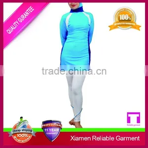 2015 Hot Sex Muslim Swimsuit Navy Blue and Yellow Swimsuit thumbnail-3