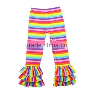 2017 Spring Fashion Valentine's Day Icing Pants Wholesale Cotton Triple Ruffle Baby Leggings Pants thumbnail-4