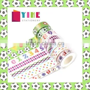 1.5cm*10m Multicolor Washi Tape Customizable Size Adhesive Paper Tape Tear by Hand Removeable Paper Tape thumbnail-1