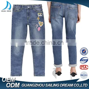 2017 Hot New Product Pure Denim Skinny Children New Style Fashion Girls Jeans for Wholesale thumbnail-4