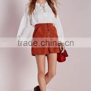Latest Design Korean Style Fashion Women Blouse O-neck Chiffon Style Blouse thumbnail-5
