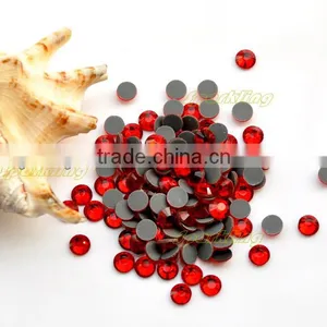 Flat Back Glass Hot Fix Stone Loose Crystal Components With a Flat Reverse Side Siam Colour thumbnail-1