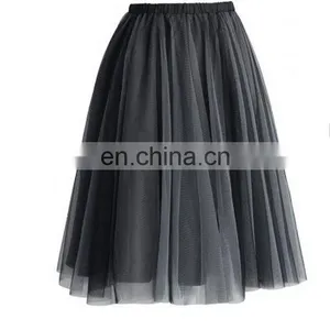 Mesh Tulle Skirt in Smoke thumbnail-1