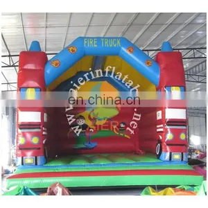 Outdoor Inflatable Bouncy Castle Fire Truck Commercial Inflatable Castles for Sale thumbnail-1