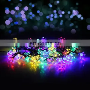 On Sale Christmas Garden Patio Indoor Party Decoration RGB Colorful Blinking Blossom Flowers Solar String Led Lights thumbnail-1