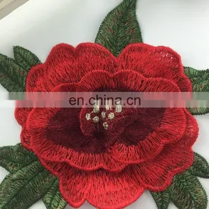 2017 Small Size 3D Tridimensional Red Rose Patch/ Applique XY-12 thumbnail-3