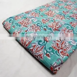 SANGANERI HAND BLOCK PRINTED FABRIC PURE COTTON FABRIC INDIA thumbnail-1