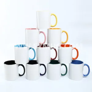 11 oz Color Inside and Handle Sublimation Ceramic Mug Wholesale thumbnail-1