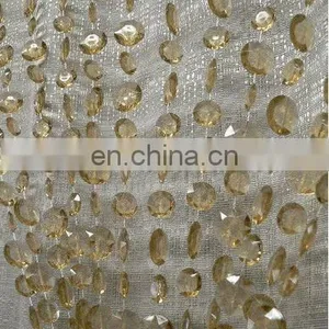 Champagne Large Diamond Cut Doorway Beaded Curtains thumbnail-1