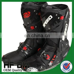Good Price for Wholesale ! Mens Leather Motorcycle Racing Boots (Black,white,red) thumbnail-4