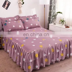 Amazon Hot King Bed Skirt Bed Skirt Cover Set Bedding Bed Skirt Cotton thumbnail-5