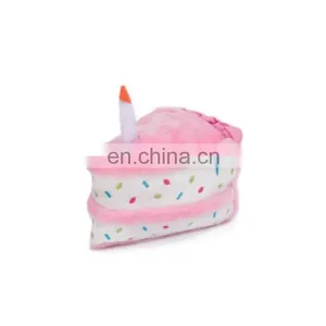 New Interactive Squeak Pet Birthday Party Plush Dog Cake Toy thumbnail-2