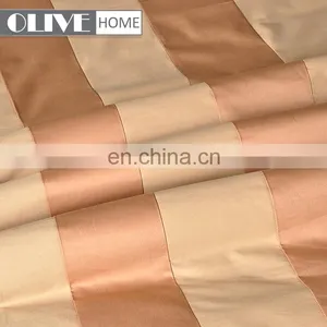 Wholesale Gold Luxury Striped 100% Cotton Percale Quilted Bed Set Bedding Bed Sheet Sets thumbnail-4