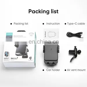 JOYROOM Built-in Battery Auto-clamp Leading 15W Qi Fast Charge Universal Wireless Car Charger Mount for IPhone 12 MINI Pro Max thumbnail-7