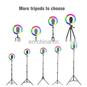 Customized Logo 3 Mode Selfie Led Camera Ring Flash Fill Light Dimmable Camera Phone Ring Lamp With Stand Tripod thumbnail-3