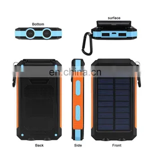 Amazon Hot Selling 8000mah, 10000mah External Solar Power Bank Waterproof Battery Charger Portable Charge thumbnail-1