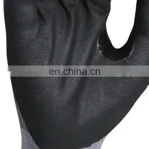 Anti Slip Oil Labor Construction Heavy Duty Working Nitrile Coated Customize Work Gloves thumbnail-3