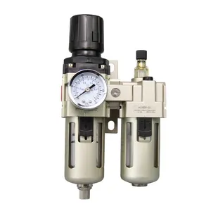 AC2010-02 FR.L Two Points Air Source Treatment Units Pneumatic Filter Regulator Lubricator With Compressor Gauge thumbnail-1