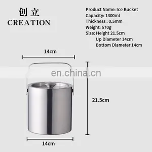 Factory Direct Oem Stainless Steel 1.6l 5litre Bar Accessories King Beer Bottle Service Ice Wine Bucket Cooler thumbnail-5