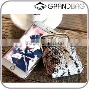 Animal Pattern Cow Leather Pocket Coin Holder Ladies Change Purse Money Pouch With Clip Closure thumbnail-1