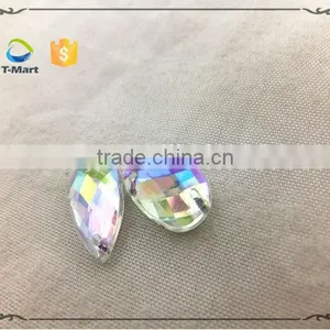 Drop Shape Ab Crystal Plastic Stone thumbnail-4