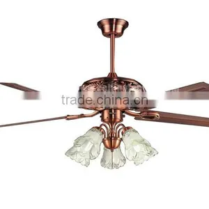 Elegant Decorative Iron Blade Ceiling Fan With Flower Lamp thumbnail-1