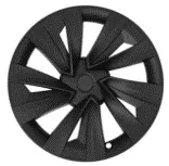 19 Inch Matte Black Wheel Hub Cover for Tesla Model Y 2025 – Flickering Shadows Style Juniper thumbnail-1