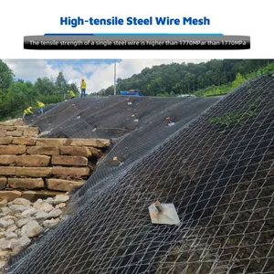 Factory Direct G65/4 Rock Stabilization Steel Anchor Netting Woven Active Mitigation for Shallow Landslides Bending Included thumbnail-1
