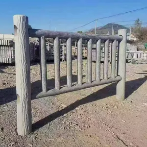 Imitation Wood Guardrails for Parks, Scenic Spots, Rivers, Fish Ponds, Anti - Collision Reinforced Concrete Imitation Rattan Railings, Rural Wood - Grain Fences, Manufacturer thumbnail-4