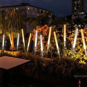 Glowing Outdoor Acrylic Reed Rods - Garden, Yard, Villa, and Flower Field Decorative Ground-inserted Lights With Warm Light, 8-piece Set thumbnail-1