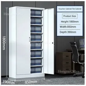 Steel Office Storage Cabinet With 5 Lockable Drawers – H1800mm Filing & Wardrobe Combo | Customize Color or Add Logo thumbnail-2