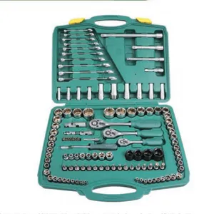120pcs 50BV30 Cr-V Steel Complete Socket Tool Kit, Full Metric Sockets Repair Set With Portable Plastic Box for Auto Maintenance thumbnail-1