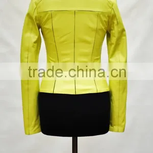 Girls Genuine Lamb Skin Fancy Leather Jacket thumbnail-4