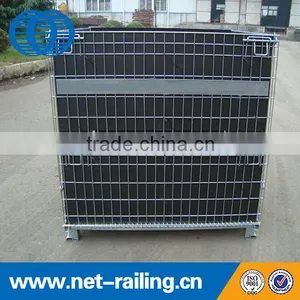 Warehouse Fold Stack Galvanized Zinc Wire Basket thumbnail-2