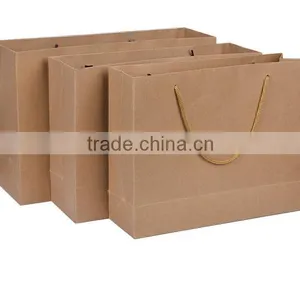 Hot Sale Custom Gift Luxury Recycle Cute Printed Art Brown Kraft Shopping Paper Bag thumbnail-3