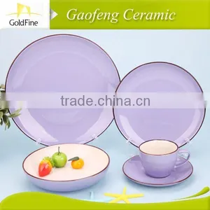 11" Purple Porcelain Elegant Dinner Plate Set thumbnail-1