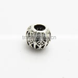 Factory Offer Big Hole Zinc Alloy Beads, DIY Anti-silver Big Hole Metal Beads for Bracelets and Necklace thumbnail-4