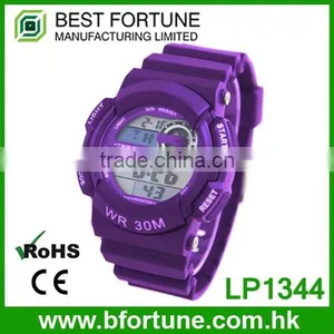 LP1344_PU Purple Color LCD Display Chrono Alarm Date/Day Tech Digital Multifunction Digital Electronic Watch thumbnail-1