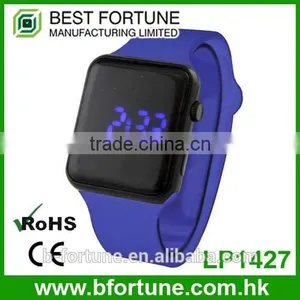 LP1427 Blue Color Changeable Silicone Strap Digital Movement Men LED Watch thumbnail-1