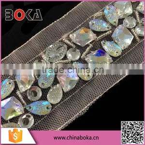 BOKA Shiny Rhinestones Waist Mesh Applique for Dresses thumbnail-2