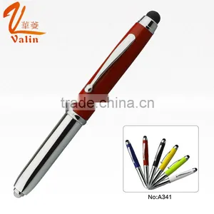 Short Metal Roller Pen With Led Light and Touch Screen Stationary thumbnail-5