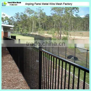 1800mm High Steel Black Powder Coated Flat Top Fence for House Landscape Design thumbnail-1