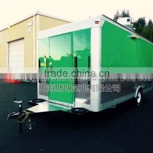 Green Uniaxial Food Truck NEW 4.8 M ENCLOSED CONCESSION FOOD VENDING BBQ TRAILER MOBILE KITCHEN thumbnail-5