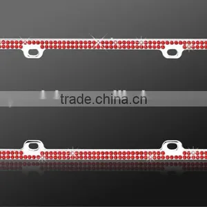 Custom Color Crystal BLING License Plate Frame Car Screws and Caps thumbnail-4