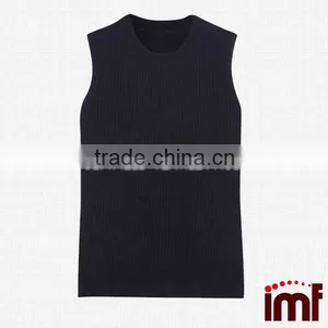 Ribbed Cashmere Vest,Sleeveless Cashmere Sweater thumbnail-1